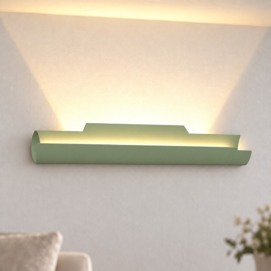 Applique da parete led 20w cct 3000k 4000k moderna verde salvia 37cm