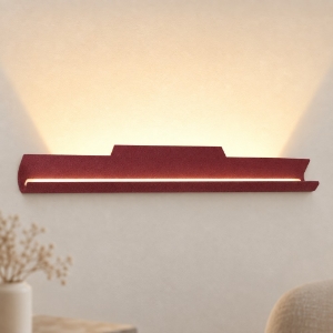 Applique led 28w cct 3000k 4000k da parete moderna bordeaux 53cm