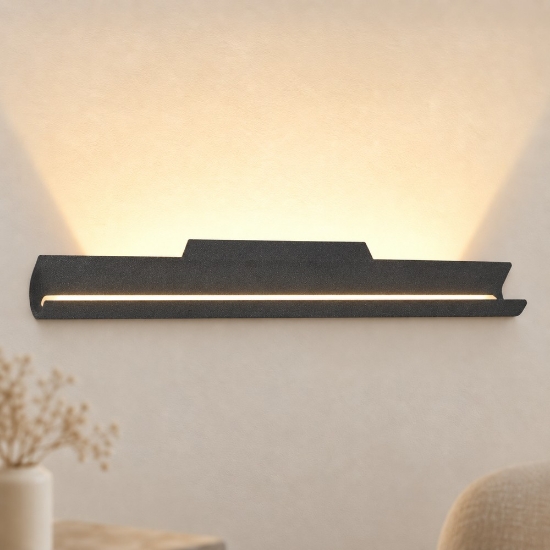 Applique moderna antracite per soggiorno da parete led 28w cct 3000k 4000k