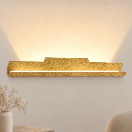 Applique moderna da parete oro opaco led 28w cct 3000k 4000k
