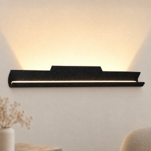 Applique moderna per soggiorno nera da parete led 28w cct 3000k 4000k
