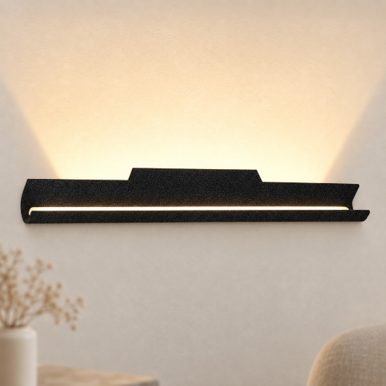 Applique moderna per soggiorno nera da parete led 28w cct 3000k 4000k