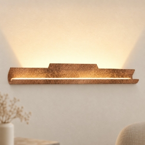 Applique led 28w cct 3000k 4000k da parete moderna foglia rame per soggiorno