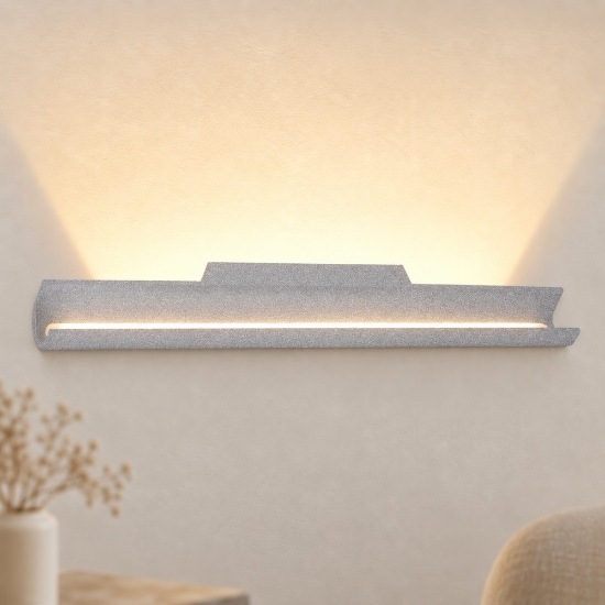 Applique da parete led 28w cct 3000k 4000k moderna grigio perla