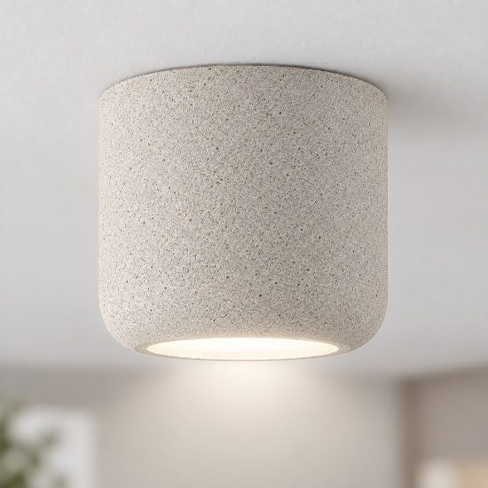 Faretto moderno da soffitto effetto muro tondo led 10w cct 3000k 4000k ip44