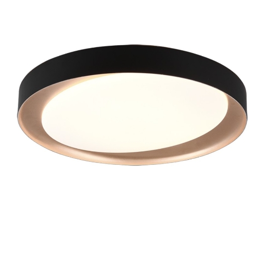 Plafoniera moderna led 24w cct 2700k 6500k telecomando nero e oro
