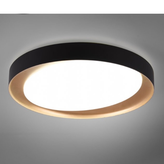 Plafoniera moderna led 24w cct 2700k 6500k telecomando nero e oro