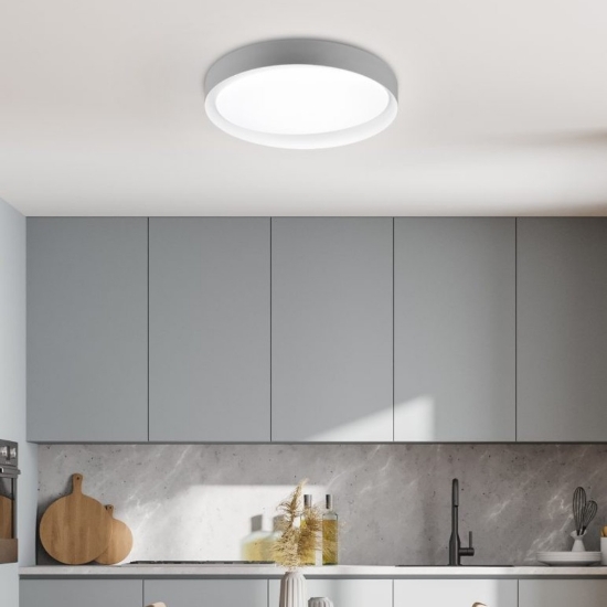 Plafoniera grigio bianco led cct 2700k 6500k con telecomando