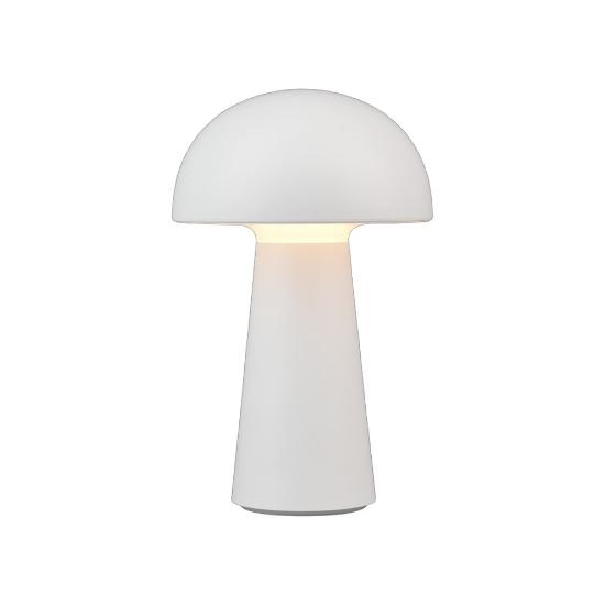 Lampada per tavolino da esterno led 3000k ip44 ricaricabile fungo bianco