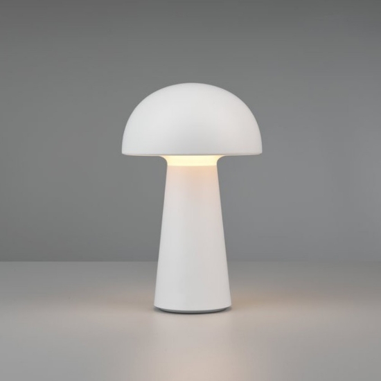 Lampada per tavolino da esterno led 3000k ip44 ricaricabile fungo bianco