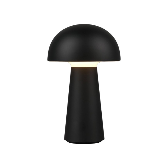 Lampada fungo pre tavolino da esterno led 3000k ip44 ricaricabile nera