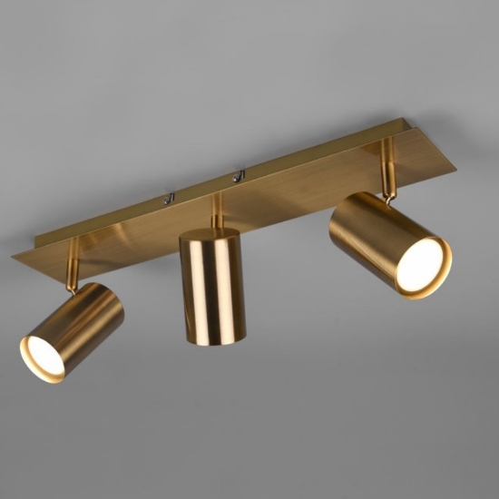 Plafoniera da soffitto con faretti ottone antico gu10