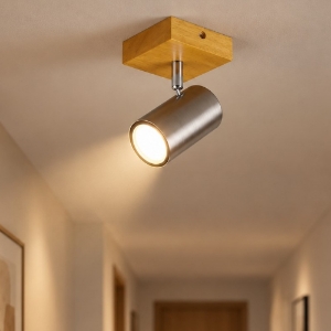 Faretto led da soffitto gu10 orientabile legno