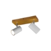Plafoniera con doppio spot bianco legno orientabili