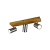 Plafoniera con faretti da soffitto cilindrico nichel opaco legno