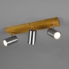 Plafoniera con faretti da soffitto cilindrico nichel opaco legno
