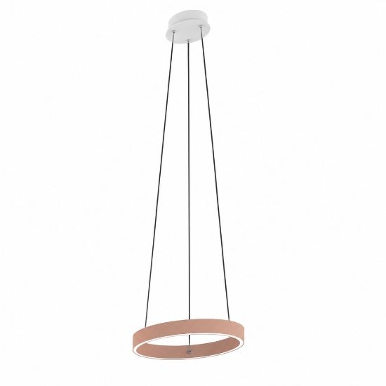 Lampadario per tavolo da pranzo e cucina pesca anello 40 cm bianco led 36w cct 3000k 4000k
