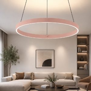 Lampadario anello 80 cm pesca led 76w cct 3000k 4000k per soggiorno moderno