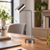 Lampada da scrivania per ufficio cilindro orientabile nichel opaco