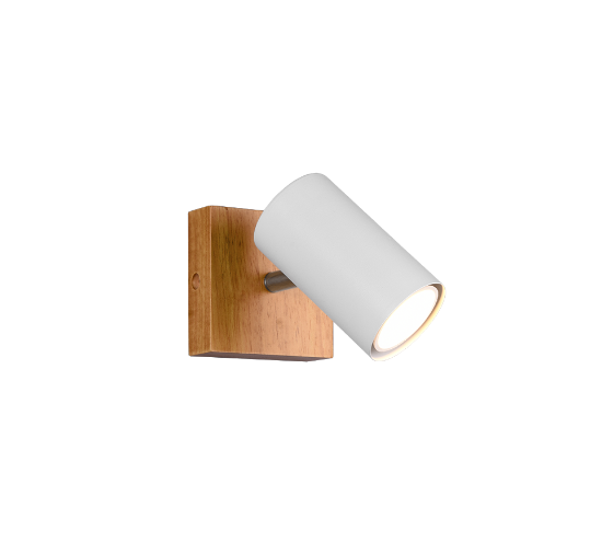 Applique per comodino camera da letto bianco e legno gu10