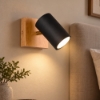 Applique per comodino camera da letto cilindro da nero