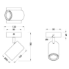 Applique per comodino camera da letto cilindro da nero