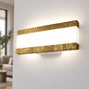 Applique led 14w cct 3000k 4000k moderna da parete foglia oro