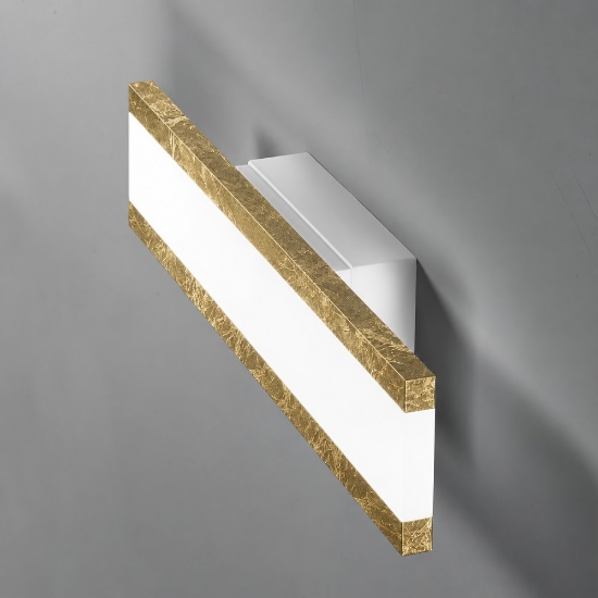 Applique led 14w cct 3000k 4000k moderna da parete foglia oro