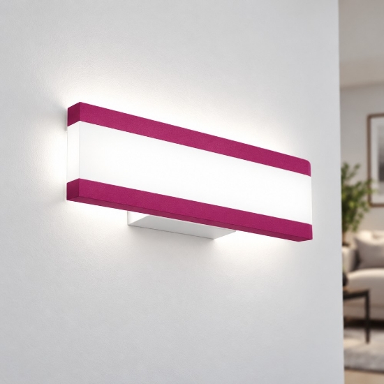 Applique led 14w cct 3000k 4000k moderna da parete magenta 28cm