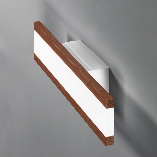Applique led 14w cct 3000k 4000k moderna da parete rame opaco 28cm