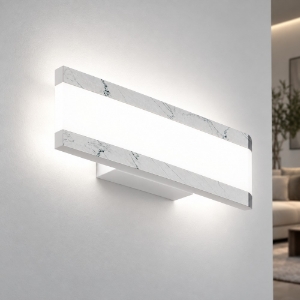 Applique da parete led 14w cct 3000k 4000k moderna marmo bianco 28cm