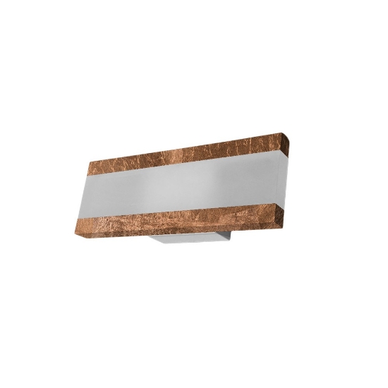 Applique led 14w cct 3000k 4000k 28cm da parete moderna foglia rame