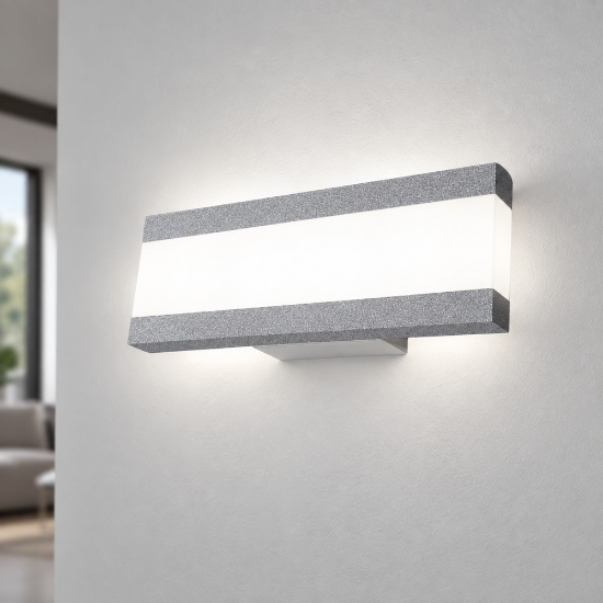 Applique da parete led 14w cct 3000k 4000k moderna grigio perla 28cm
