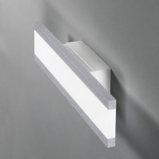 Applique da parete led 14w cct 3000k 4000k moderna grigio perla 28cm