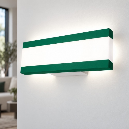 Applique da parete moderna verde bosco led 14w cct 3000k 4000k 28cm
