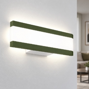 Applique led 14w cct 3000k 4000k 28cm da parete moderna verde oliva