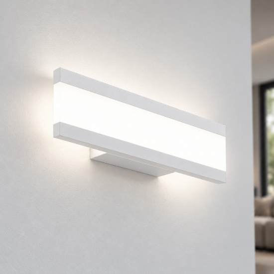 Applique da parete led 14w cct 3000k 4000k 28cm moderna bianca
