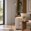 Lampada da terra moderna nichel opaco per salotto