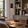 Lampada da scrivania orientabile per studio o ufficio ottone nero