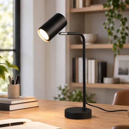 Lampada da scrivania per ufficio studio nera opaco