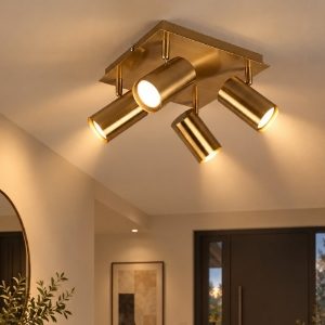 Plafoniera moderna per ingresso ottone antico spot orientabili