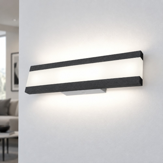Applique moderna antracite per ufficio da parete led 22w cct 3000k 4000k