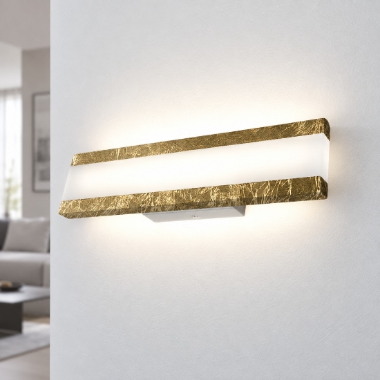 Applique led 22w cct 3000k 4000k moderna da parete foglia oro