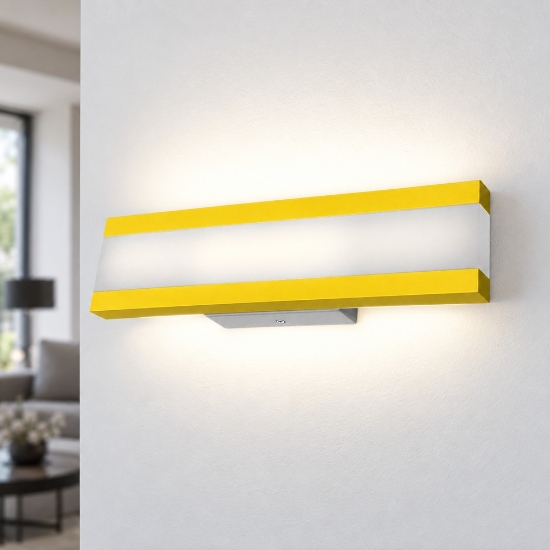 Applique da parete moderna giallo girasole per ufficio led 22w cct 3000k 4000k