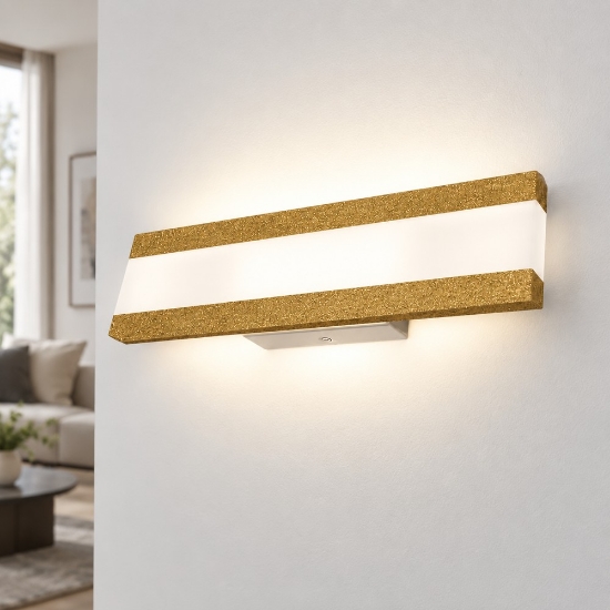 Applique moderna da parete oro opaco per ufficio led 22w cct 3000k 4000k