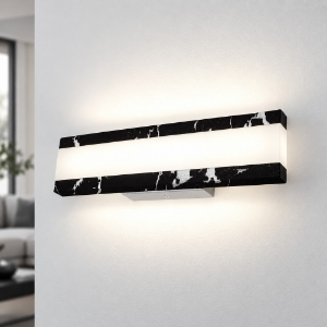 Applique moderna marmo nero per ufficio da parete led 22w cct 3000k 4000k