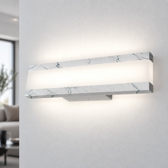 Applique da parete led 22w cct 3000k 4000k moderna marmo bianco