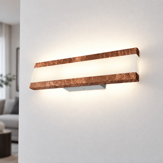 Applique led 22w cct 3000k 4000k da parete moderna foglia rame per soggiorno