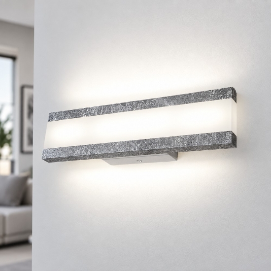 Applique moderna da parete per ingresso foglia argento led 22w cct 3000k 4000k