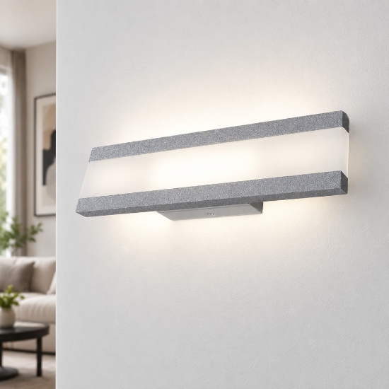 Applique led 22w cct 3000k 4000k moderna grigio perla per soggiorno